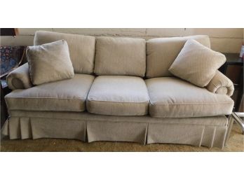 Thomasville Fabric Sofa With Pair Of Throw Pillows