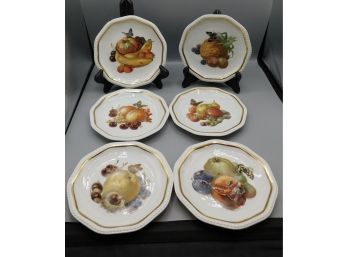 Vintage Set Of Rosenthal Hand Painted Fruit Pattern Decorative Plates