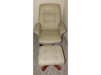 Bench Master Faux Leather Recliner With Ottoman