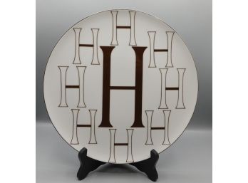 Hanci H Pattern Villa Vanilla Palm Beach Decorative Plate