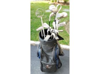 Assorted Golf Clubs W/ Vintage Clubglove Golf Bag