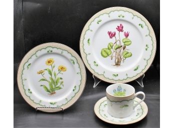 Rare George Briard Victorian Gardens Floral & Gold Dinnerware - 10 Total Pieces