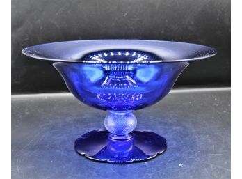Vintage Cobalt Blue Pedestal Candy Dish