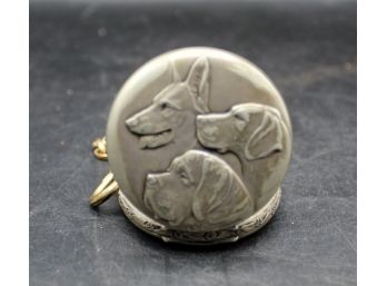 Vintage Swiss Arnex Pocket Watch With Three Dog Profiles 17 Jewels