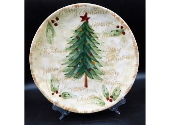 N.d Hand Painted Decorative Christmas Tree Plate