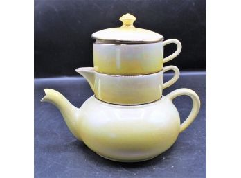Royal Winton Grimwades Mottled Yellow Stacking Teapot