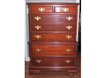 Stylish Cherry Chippendale Style Tall Chest - 7 Drawers