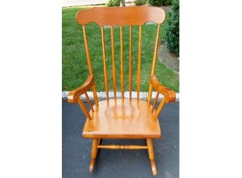 Vintage Solid Maple Colonial Style Rocker