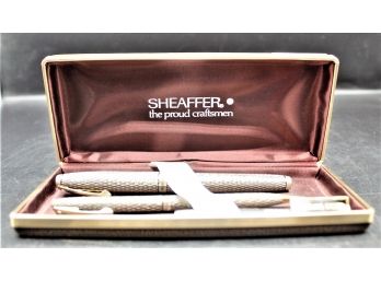 Shaeffer Sterling Silver Ballpoint / Fountain Pens W/ Case