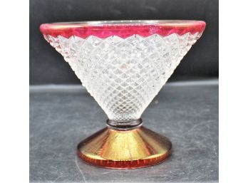 Vintage Westmoreland Wakefield English Hobnail Ruby Footed Trinket Candy Dish