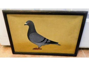 Pidgeon Watercolor On Canvas - Framed