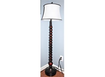 Vintage Mahogany Stacked Ball Floor Lamp