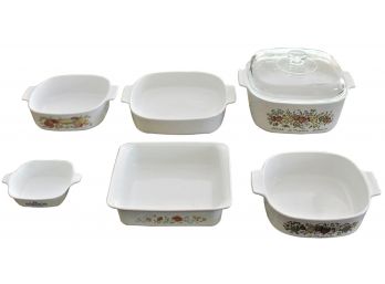 Assorted Corning Ware Casserole Dishes - 6 Total Pieces