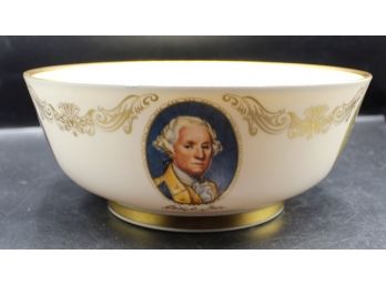 Rare Lenox Patriots Bowl Vintage Bone China Gold Trim Bicentennial Founding Fathers USA