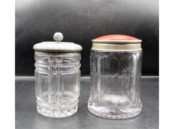 Pair Of Vintage Lidded Biscuit Jars