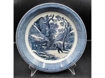 Currier & Ives Baking Pie Plate Half/Snowy Morn