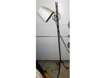 Hand Made Iron Wrought Floor Lamp W/ Brand New White Shade