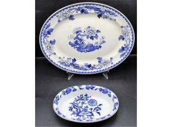A Pair Of Floral Painted Meissen Porcelain Dinnerware