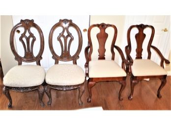 Mahogany Oval Back Victorian Style Chairs - Set Of 4