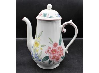 Villeroy & Boch Flora Bella Porcelain Coffee Pot - Multicolor Flowers Swirl Shape