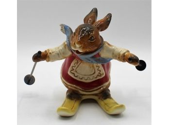 Hummel Skiing Bavarian Bunny Rabbit Figurine - Goebel W. Germany