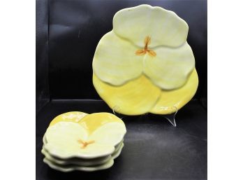 Lovely Set Of Hand Painted Floral Plates - Set Of Four