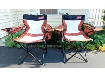 Coleman Folding Portable Lawn/camping Chairs - Pair Of Two