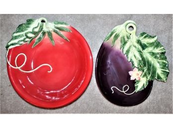 Fitz And Floyd Classics Le Marche Tomato And Eggplant Plates