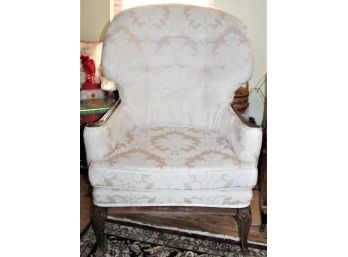 Vintage White Upholstered Arm Chair