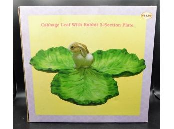 Cabbage Patch - Cabbage Leaf With Rabbit 3-section Plate