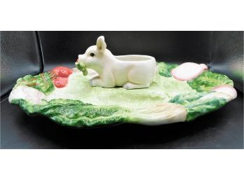 Fitz And Floyd French Market Sectioned Serving Platter  Pig And Vegetables