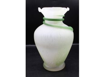 Art Nouveau Glass Vase With Snake Vine