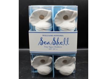 Williams - Sonoma Seashell Tiny Taper Holders - Set Of Four - New In Box