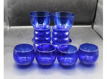 Lot Of Assorted Cobalt Blue Glassware - 8 Pieces