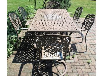 Vintage Aluminum Outdoor Dining Set W/ Chairs - 6