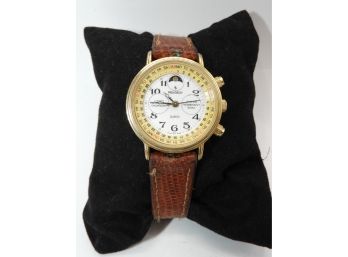 Peugeot Ladies Moon Phase Watch With Brown Band