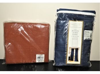 Assorted Set Of 2 Window Panels - Croscill Classic Denim Blue & Target Farrah Rust
