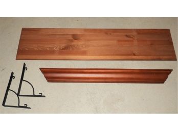 Decorative Wood Shelf With Metal Brackets And Wood Shelf With Plate Groove