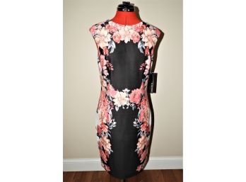 Elegant 'Chetta B' Black & Floral Dress - Size 8 - NEW