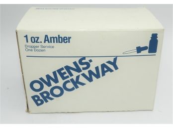 Owens Brockway Dropper Service Set Of 9 Droppers & 3 Jars With Lids
