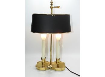 Underwriters Laboratory French Bouillotte Style, Desk Lamp - Gold With Oblong Black Shade