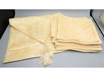 Cloth Golden Yellow Napkin Set Of 10 With Matching Table Runner