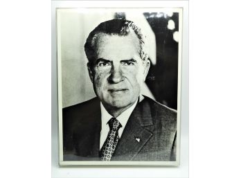Black & White Print Of Richard Nixon In Plastic Box Frame