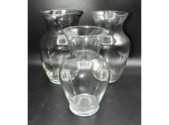 Assorted Set Of 3 Glass Vases