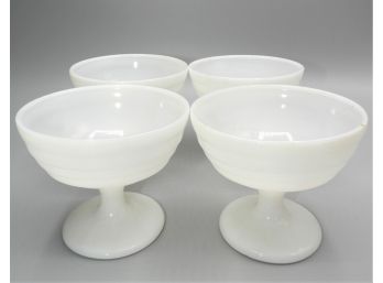 Milk Glass Footed Dessert Bowl Set Of 4