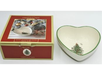 Spode Christmas Tree Heart-shaped Dip Bowl In Original  Box