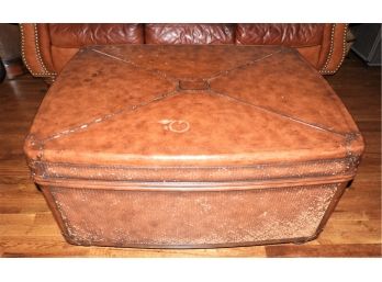 Thomasville Leather Top Coffee/storage Table
