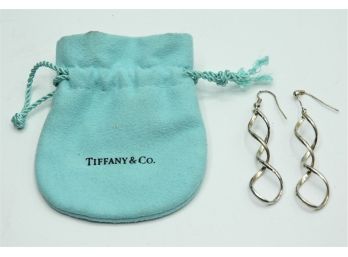 Tiffany & Co. Sterling Silver Swirl Hanging Earrings
