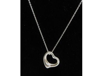 Tiffany & Co. Elsa Peretti Open Heart Pendant Necklace In Sterling Silver