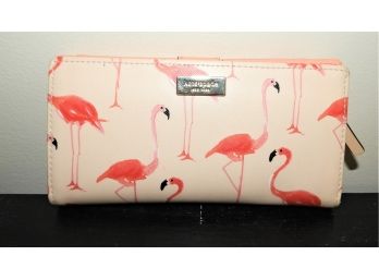 Kate Spade Flamingo Neda Wallet Zip Around Flamingo Print